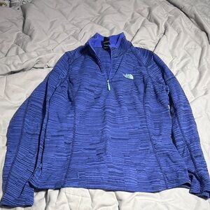 The North Face Striped Blue Half-Zip Top